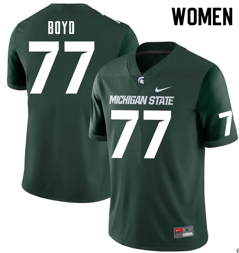 Women #77 Ethan Boyd Michigan State Spartans College Football Jerseys Sale-Green